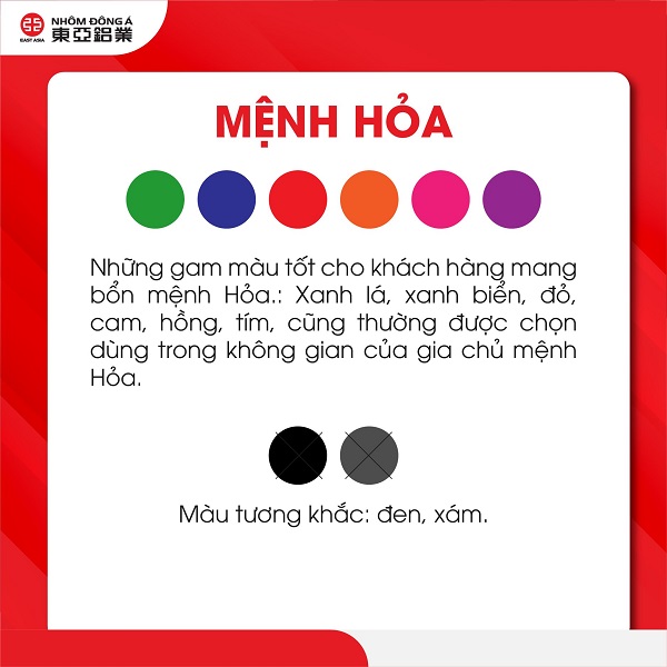 Mùa cửa nhôm phù hợp với mệnh hỏa