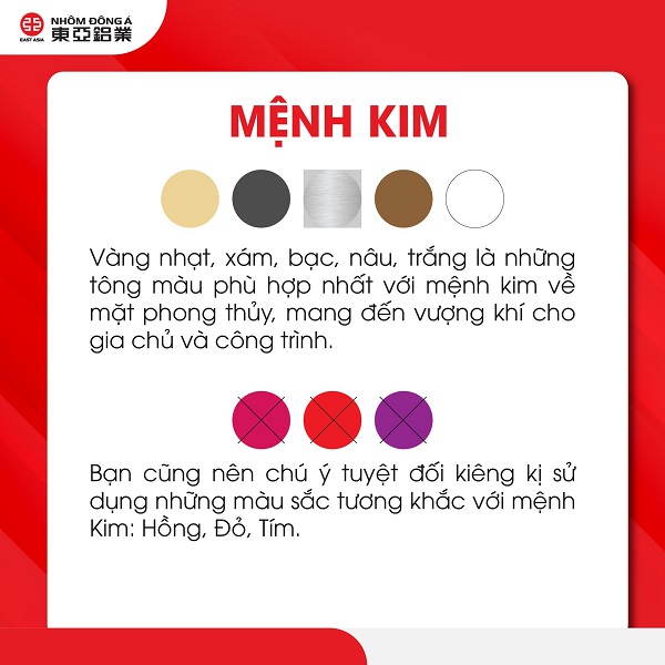 Mùa cửa nhôm phù hợp với mệnh kim